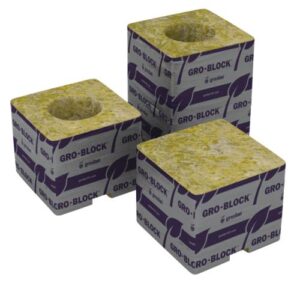 Grodan Delta 4 Block 3 in x 3 in x 2.5 in w/ Hole (15/Plt)