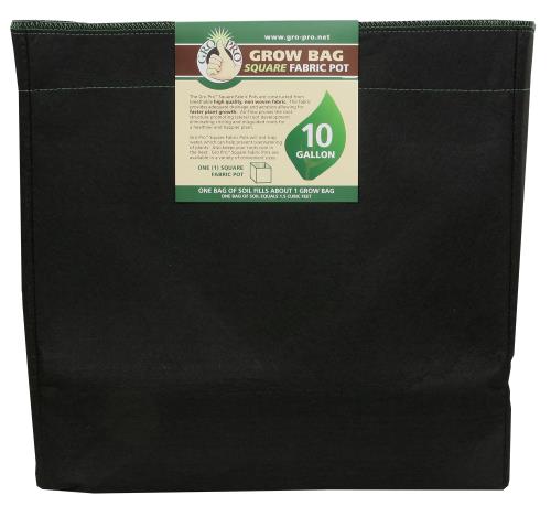 Gro Pro Square Fabric Pot 10 Gallon (50/Cs)