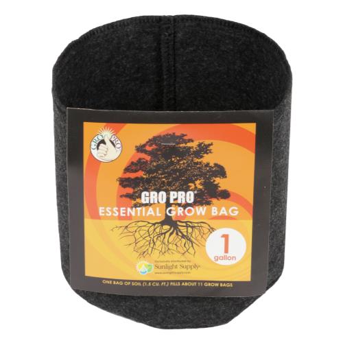 Gro Pro Essential Round Fabric Pot 1 Gallon (10/Bag)