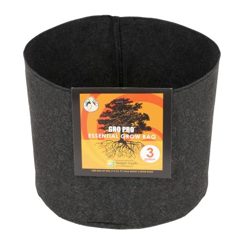 Gro Pro Essential Round Fabric Pot 3 Gallon (10/Bag)
