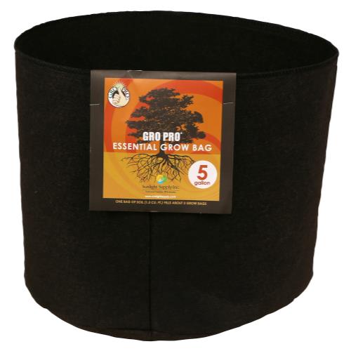 Gro Pro Essential Round Fabric Pot 5 Gallon (10/Bag)