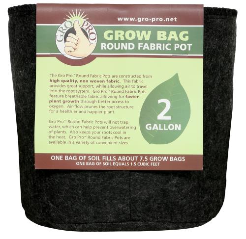 Gro Pro Premium Round Fabric Pot 2 Gallon (120/Cs)