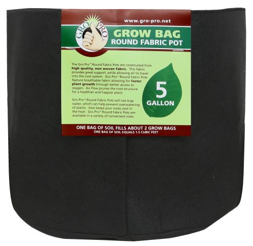 Gro Pro Premium Round Fabric Pot 5 Gallon (90/Cs)