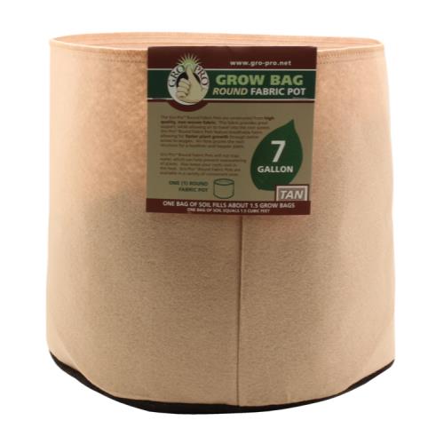 Gro Pro Premium 7 Gallon Round Fabric Pot-Tan (84/Cs)