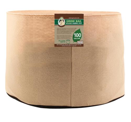 Gro Pro Premium 100 Gallon Round Fabric Pot-Tan (15/Cs)