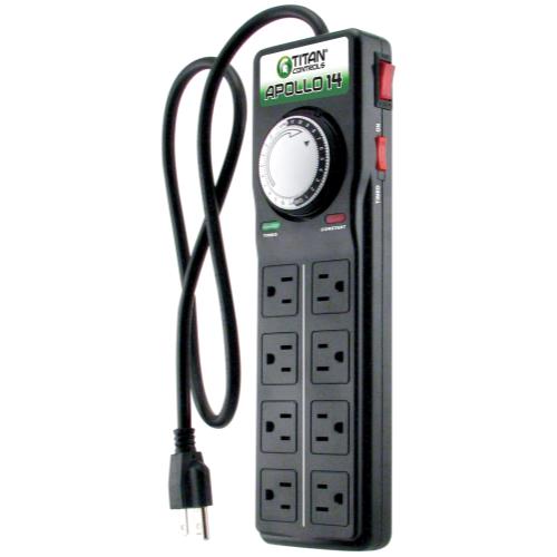 120 Volt 8 Outlet Power Strip with Circuit Breaker Switch and 24 Hour Timer 