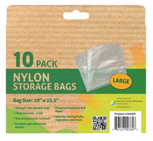 Grower's Edge Nylon Storage Bag - 1 mil 19 in x 23.5 in - 10/Pack (12/Cs)